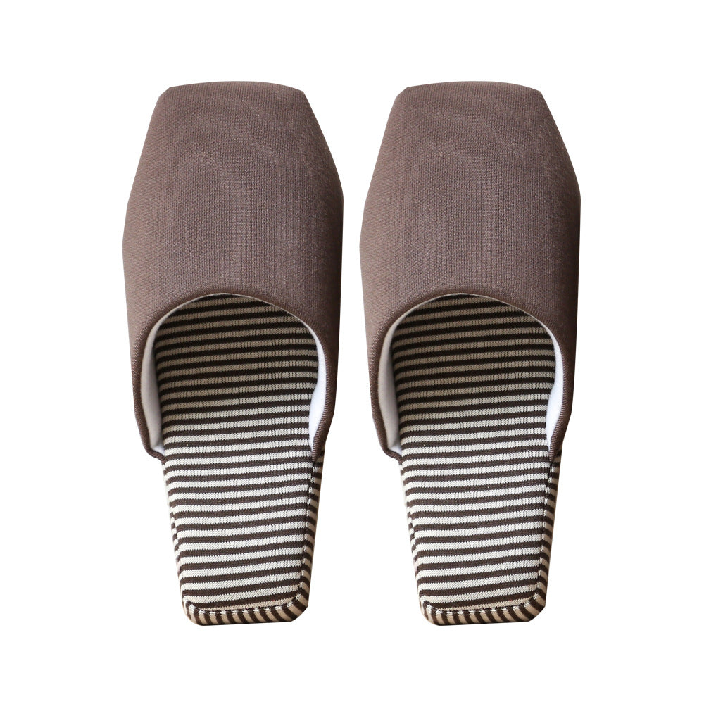 Cotton Striped Soft Sole Men's Slippers