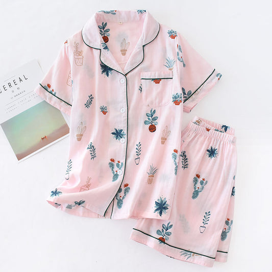 Short-Sleeved Cotton Pyjamas
