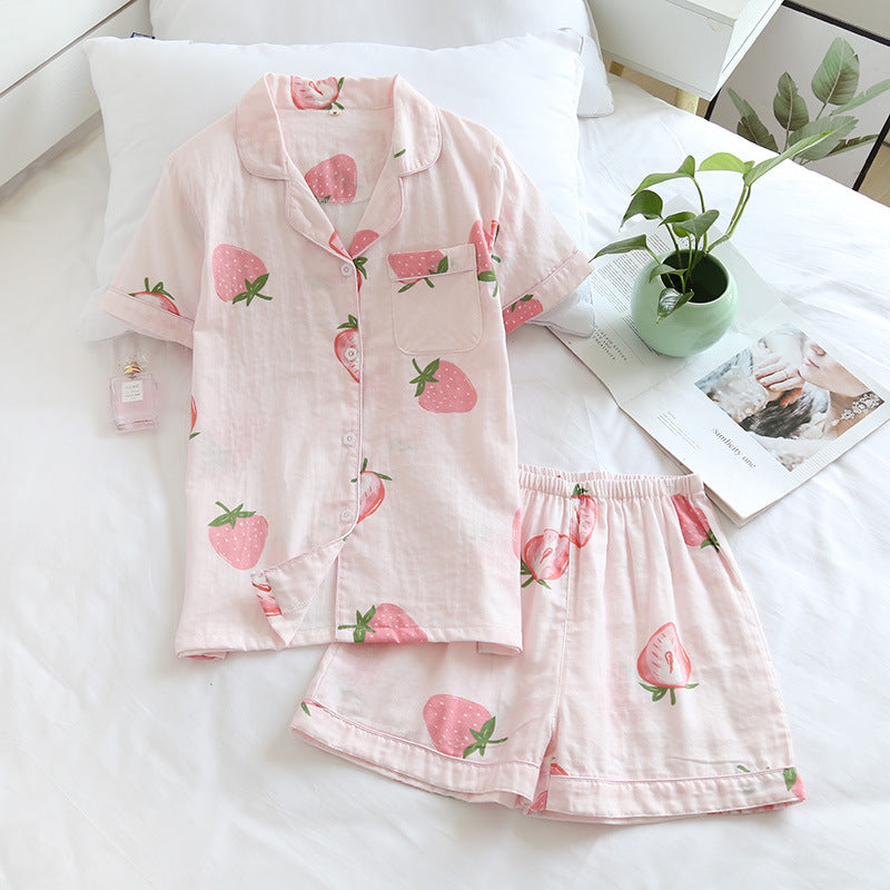 Cotton Yarn Short Two-piece Summer Suit