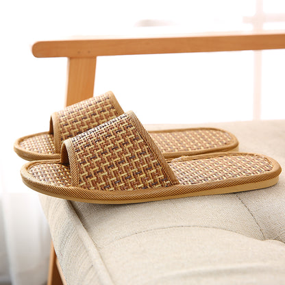 Rattan Mat Woven Straw Slippers