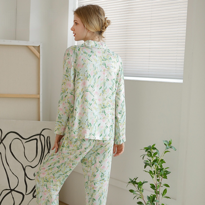 Satin-feel Floral Cotton Sleep Set