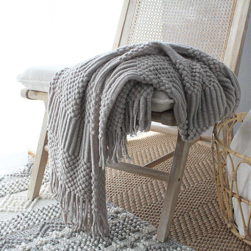 Nordic Knitted Wool Feel Blanket
