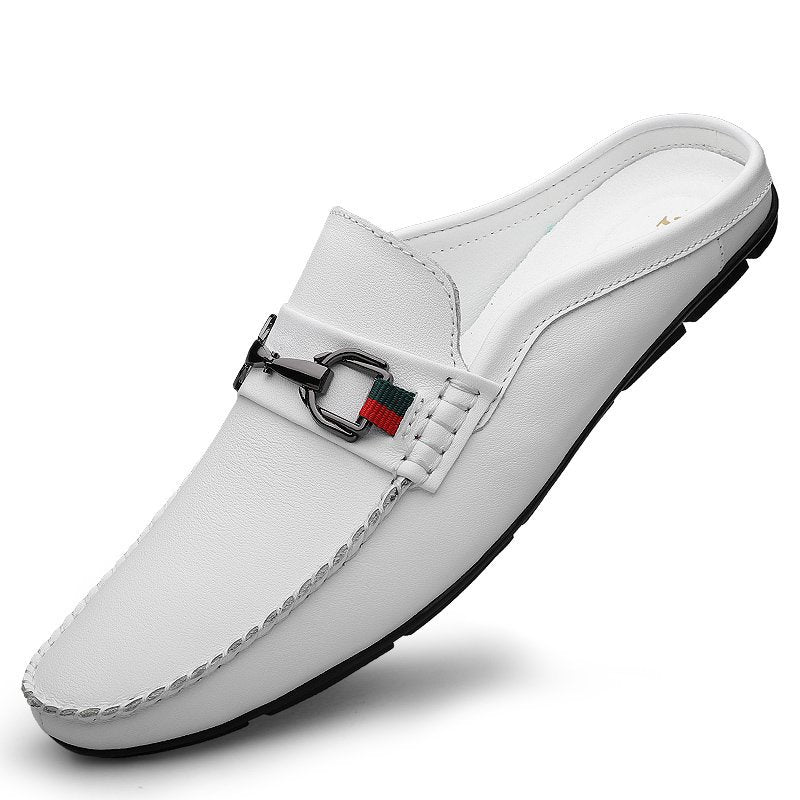 Men's Real Leather Slip-on  House Shoes