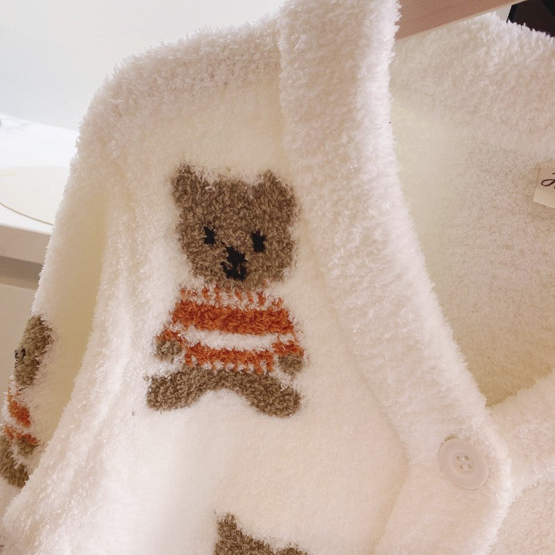 Soft-touch Bear Design Warm Pyjamas