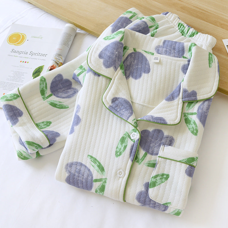 Elegant Cotton Tulip Print Sleepwear
