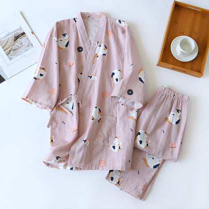 Kimono Style Cotton Unisex Loungewear Suit