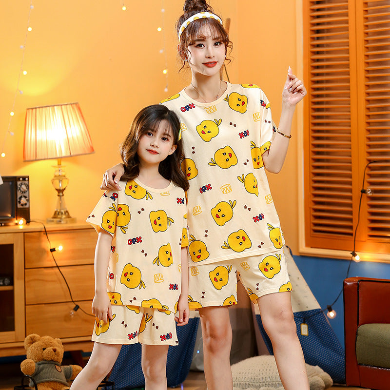 Two-piece Children's Short-sleeved Cartoon Print Pyjamas