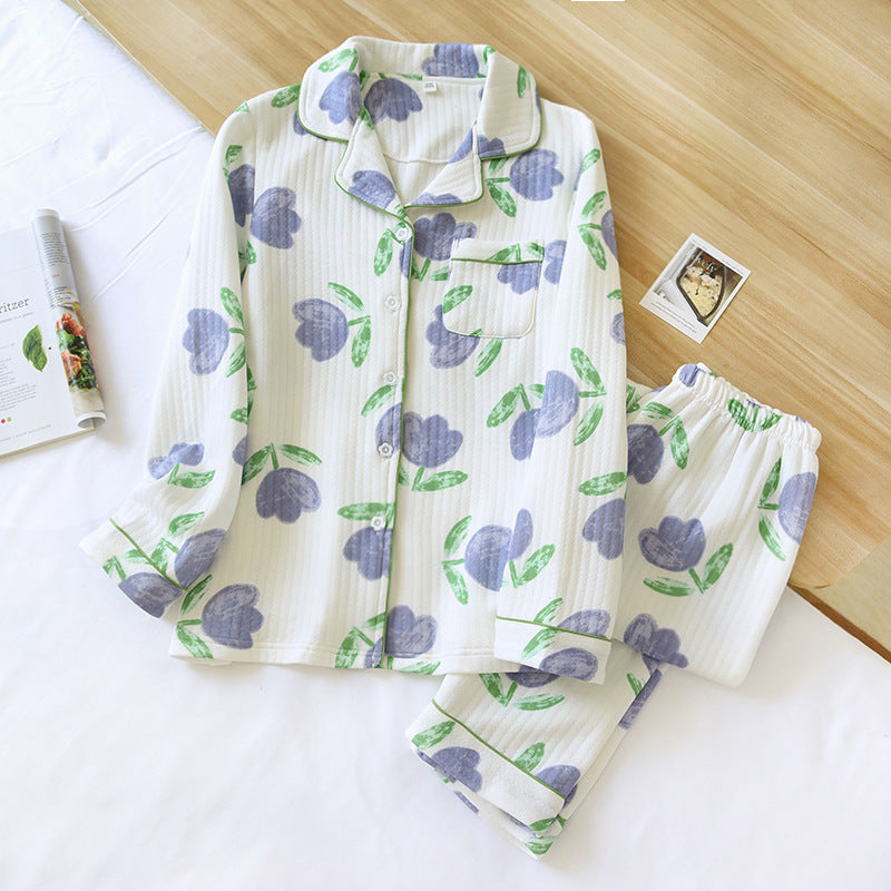 Elegant Cotton Tulip Print Sleepwear
