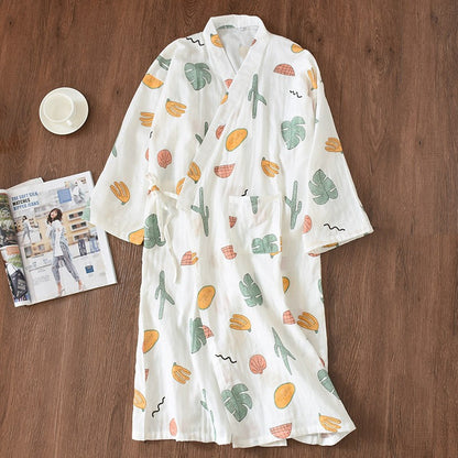 Thin Cotton Bold Print Summer Evenings Kimono