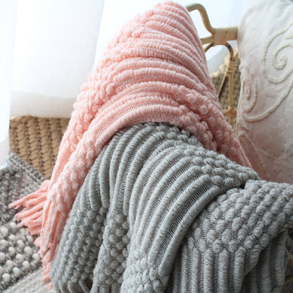 Nordic Knitted Wool Feel Blanket