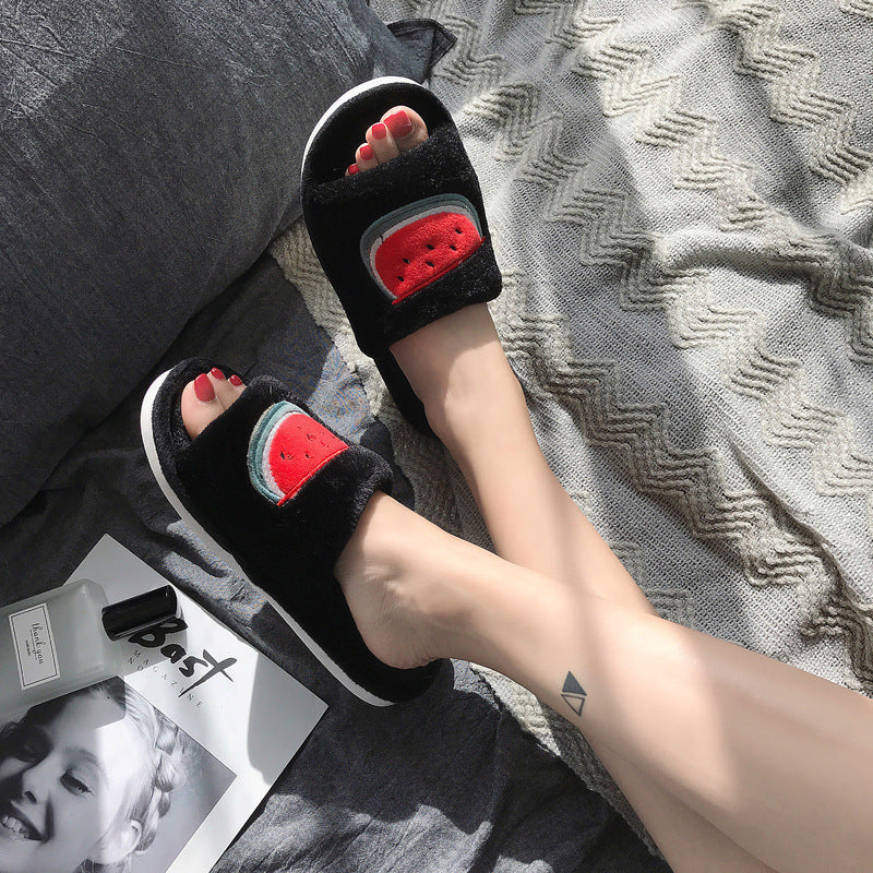 Fruit Fur Slippers
