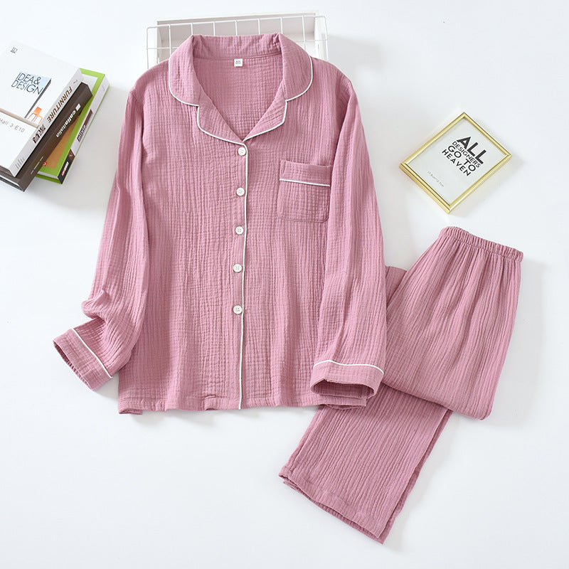 Classic Style Cotton Long-Sleeved Sleep Suit