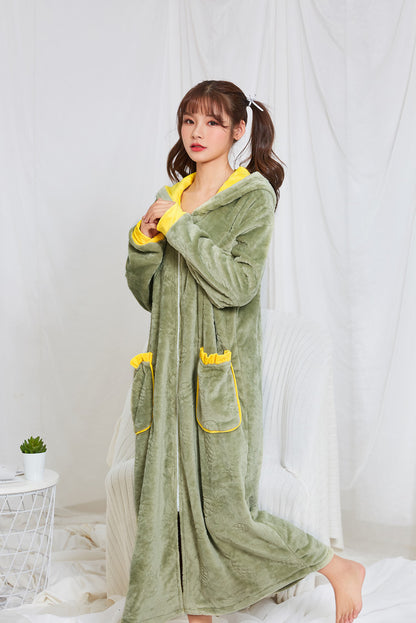 Thick Coral Fleece Extra Long Oversized Hoodie
