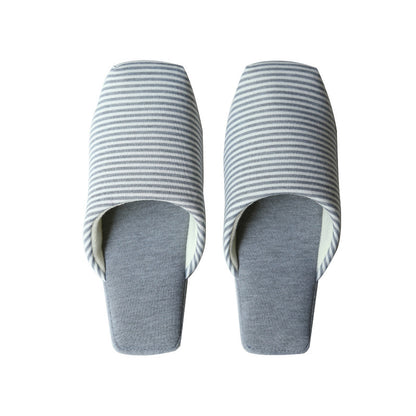 Cotton Striped Soft Sole Men's Slippers