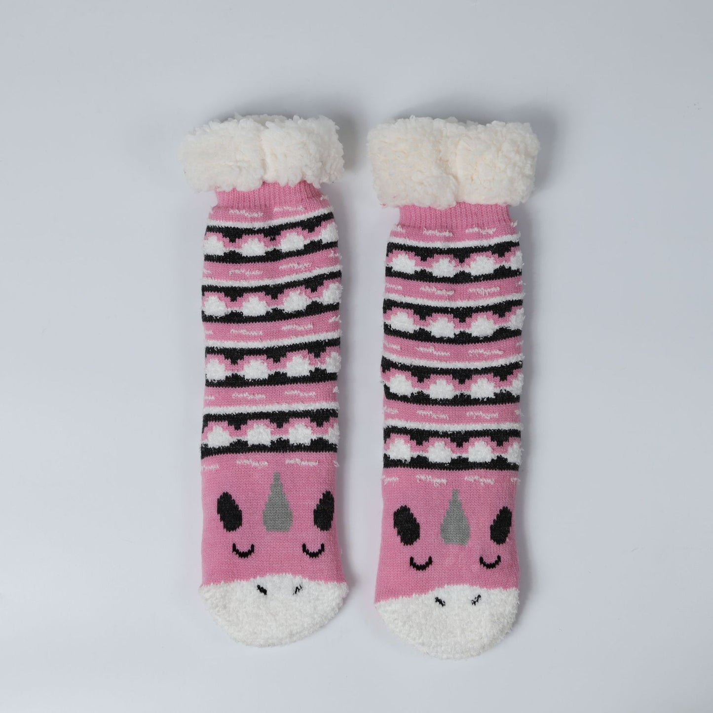 Plush Animal Face Warm House Socks