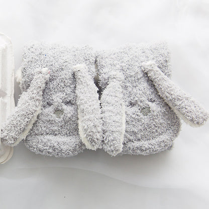 Coral Fleece Cute Face Sleep Socks