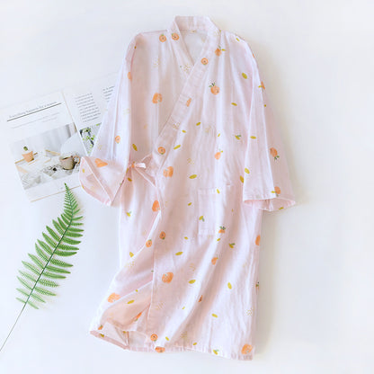 Thin Cotton Bold Print Summer Evenings Kimono