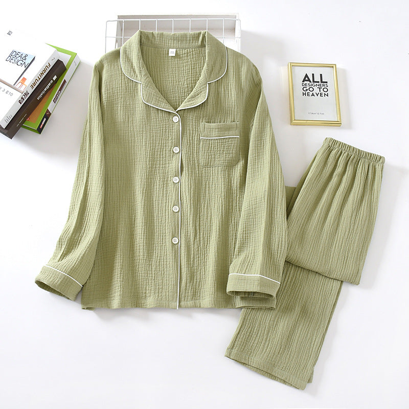 Classic Style Cotton Long-Sleeved Sleep Suit