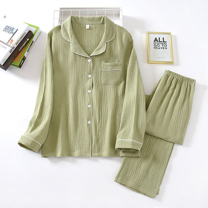 Classic Style Cotton Long-Sleeved Sleep Suit