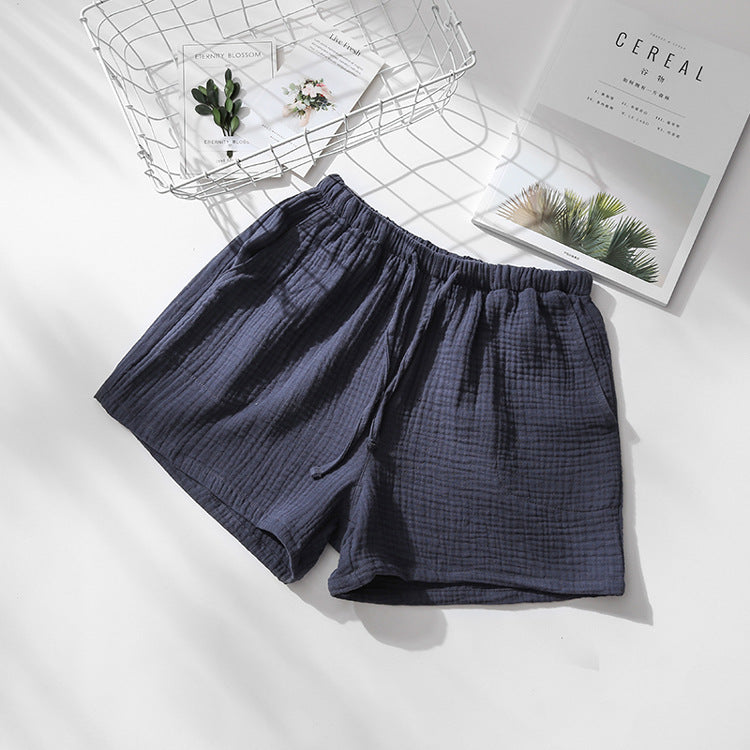 Men's And Women's Summer Cotton Gauze Pyjama Shorts