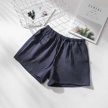Men's And Women's Summer Cotton Gauze Pyjama Shorts