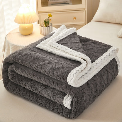 Double Thickened Coral Fleece Sofa Blanket