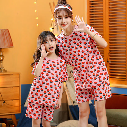 Two-piece Children's Short-sleeved Cartoon Print Pyjamas