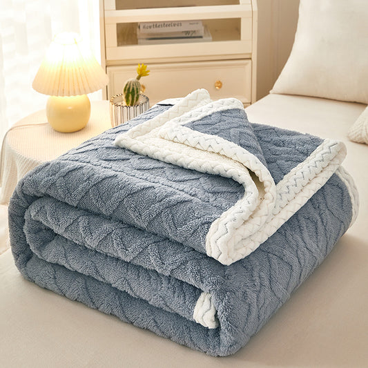 Double Thickened Coral Fleece Sofa Blanket