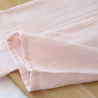 Three-piece Cotton Gauze Summer Nights Sleepwear