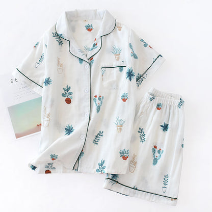 Short-Sleeved Cotton Pyjamas