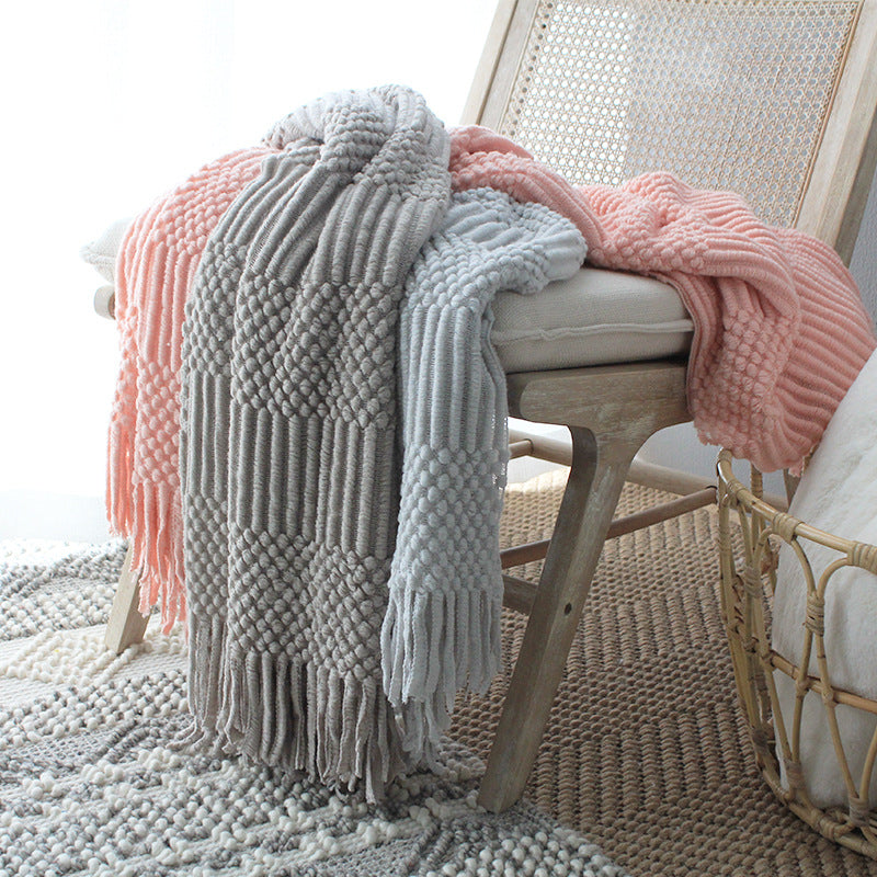 Nordic Knitted Wool Feel Blanket
