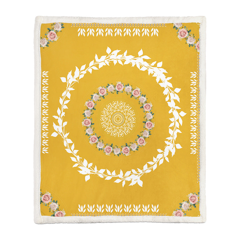 Floral Pattern Soft Napping Blanket