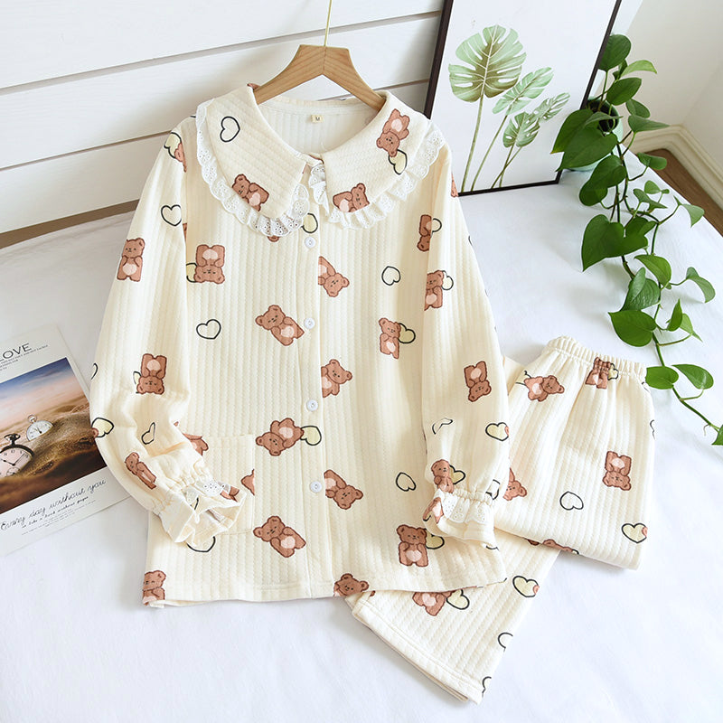 Women's Classic Style Pure Cotton Quilted Pyjamas