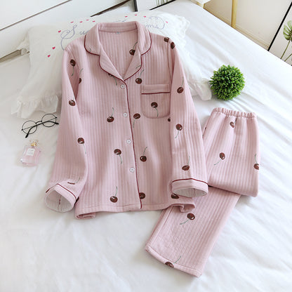 Women's Classic Style Pure Cotton Quilted Pyjamas