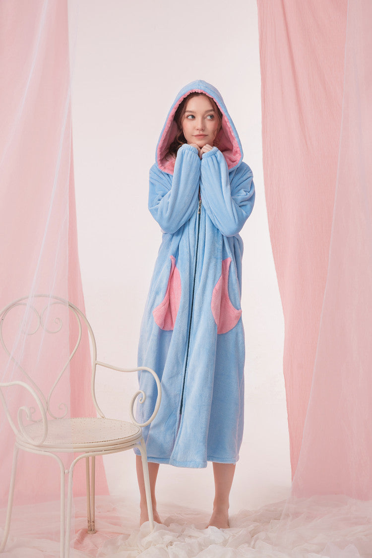 Thick Coral Fleece Extra Long Oversized Hoodie