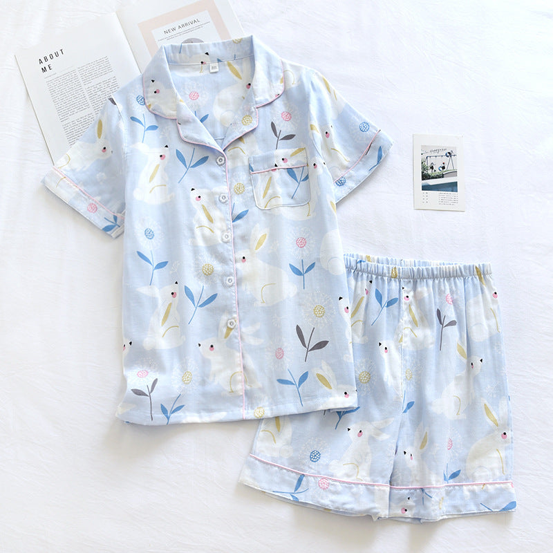 Cotton Yarn Short Two-piece Summer Suit