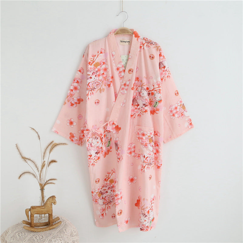 Thin Cotton Bold Print Summer Evenings Kimono