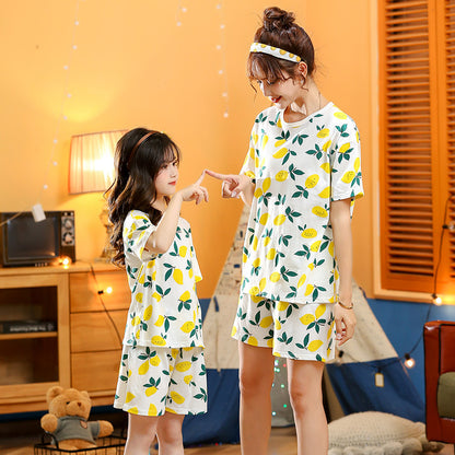 Two-piece Children's Short-sleeved Cartoon Print Pyjamas