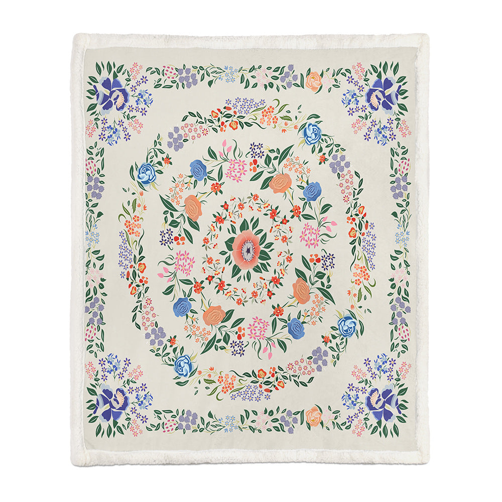 Floral Pattern Soft Napping Blanket