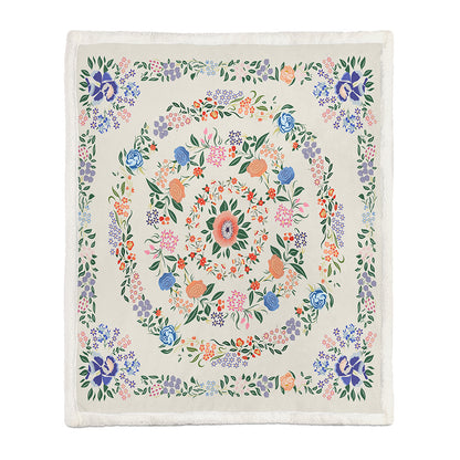 Floral Pattern Soft Napping Blanket