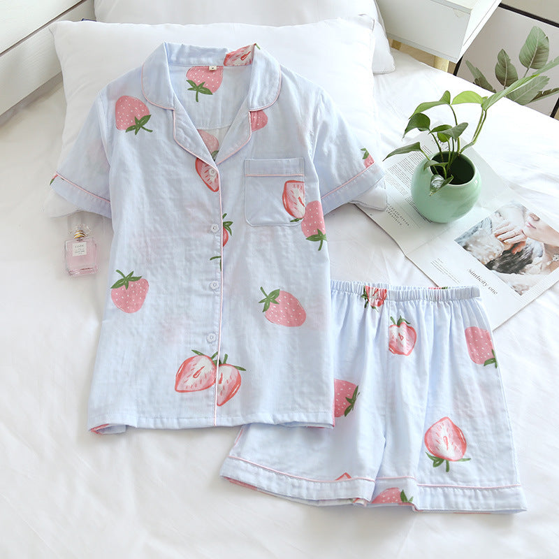 Cotton Yarn Short Two-piece Summer Suit
