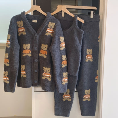 Soft-touch Bear Design Warm Pyjamas