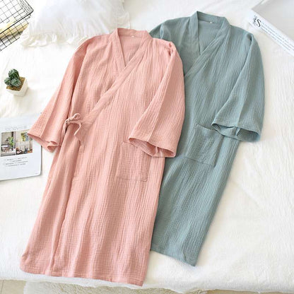 Crepe Style Japanese Kimono Bathrobe