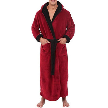 Men's Hooded Thick Cotton Casual Winter BathRobe