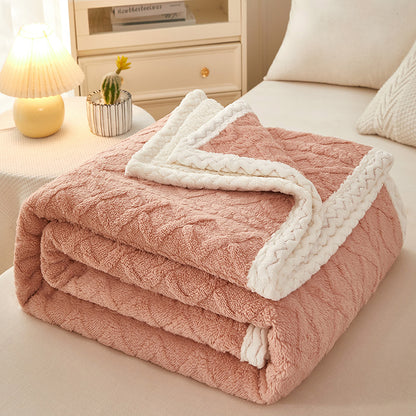 Double Thickened Coral Fleece Sofa Blanket