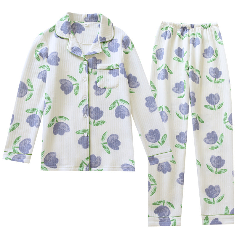Elegant Cotton Tulip Print Sleepwear