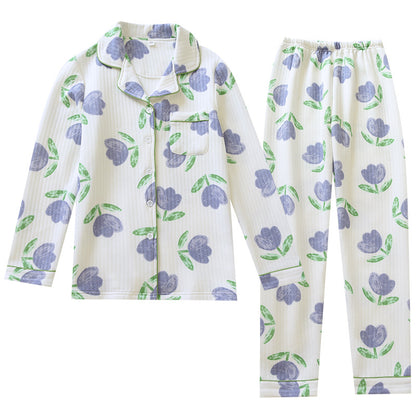 Elegant Cotton Tulip Print Sleepwear