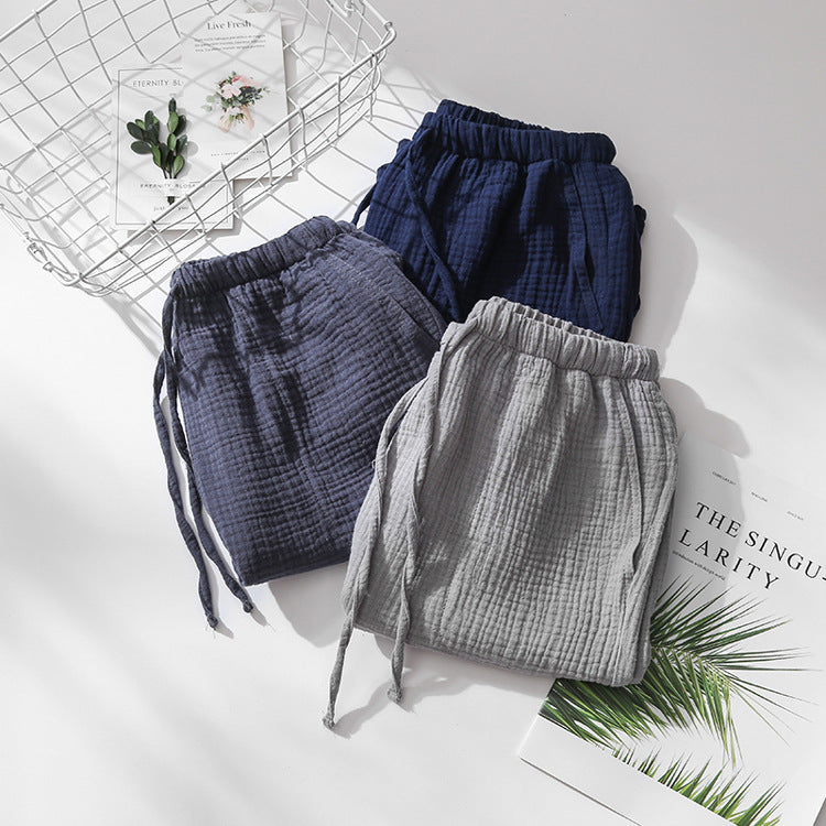 Men's And Women's Summer Cotton Gauze Pyjama Shorts