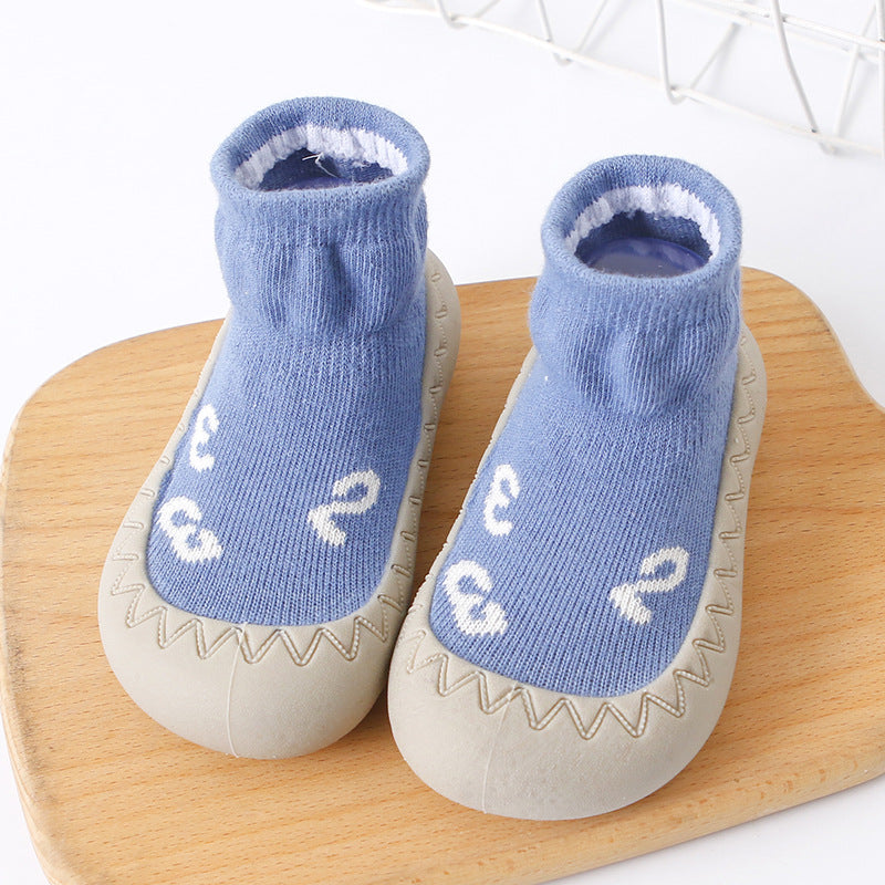 Rubber Sole Cotton Ankle Slippers for Babies