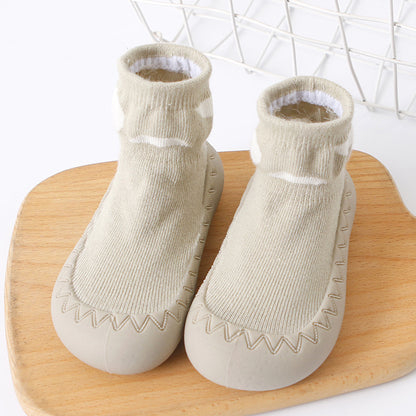 Rubber Sole Cotton Ankle Slippers for Babies